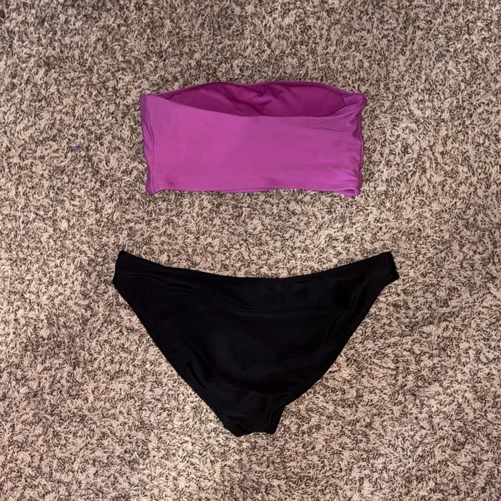 Forever 21, Magenta and Black Padded Bikini Set, NEVER WORN, size small